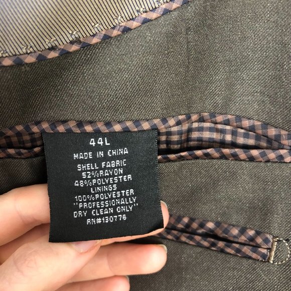 BEVERLY HILLS POLO CLUB Brown Suit Jacket Men's Size 44L Two-Button Long Sleeve - Picture 8 of 8